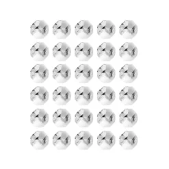 Glaskunst, Koppen, Octagon, Ø1,4cm, facettiert, klar, mit zwei Öffnungen, 30 Stück