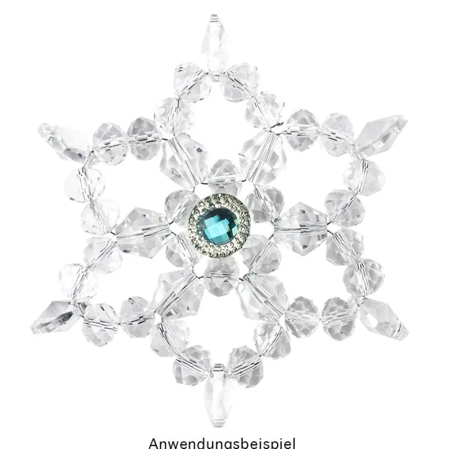 Glaskunst, Perlen, Diamant, 1,2cm x 1,2cm, facettiert, klar, 12 Stück