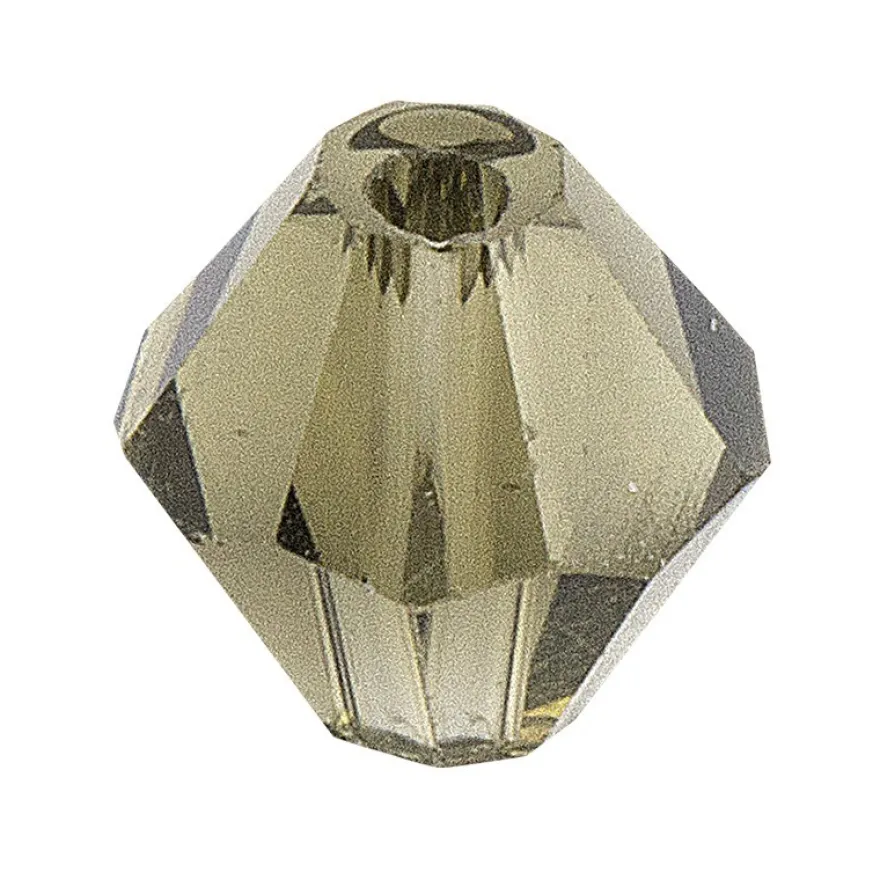 Glaskunst, Perlen, Diamant, 0,8cm x 0,8cm, facettiert, klar hellgrau, 50 Stück