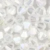 Glaskunst, Perlen, Diamant, 0,8cm x 0,8cm, facettiert, klar irisierend, 50 Stück