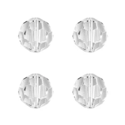 Glaskunst, Perlen, Kugel, Ø 1,8cm, facettiert, klar, 4 Stück