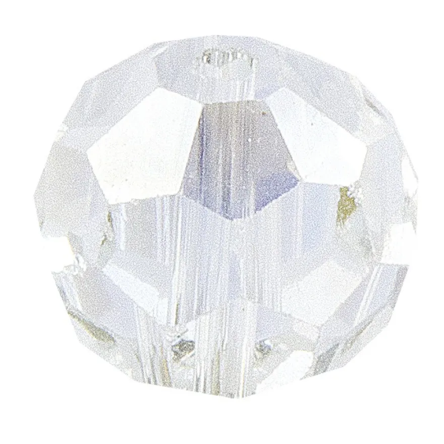 Glaskunst, Perlen, Kugel, Ø 1cm, facettiert, klar irisierend, 30 Stück