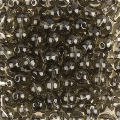 Glaskunst, Perlen, Kugel, Ø 0,6cm, klar hellgrau, 140 Stück
