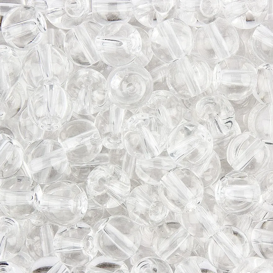 Glaskunst, Perlen, Kugel, Ø 0,8cm, klar, 100 Stück