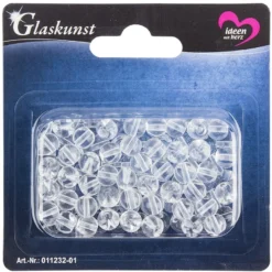 Glaskunst, Perlen, Kugel, Ø 0,8cm, klar, 100 Stück