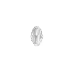 Glaskunst, Perlen, Oval, 0,8cm x 1,1cm, facettiert, klar, 28 Stück