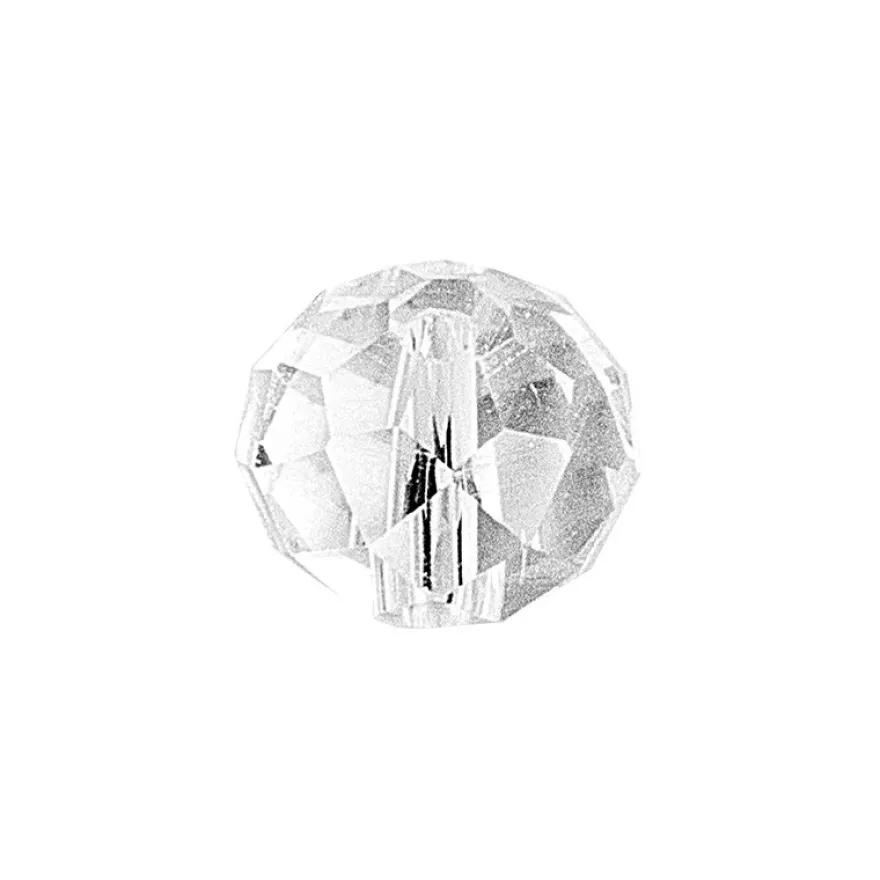 Glaskunst, Perlen, Rondell, 1cm x 0,8cm, facettiert, klar, 40 Stück