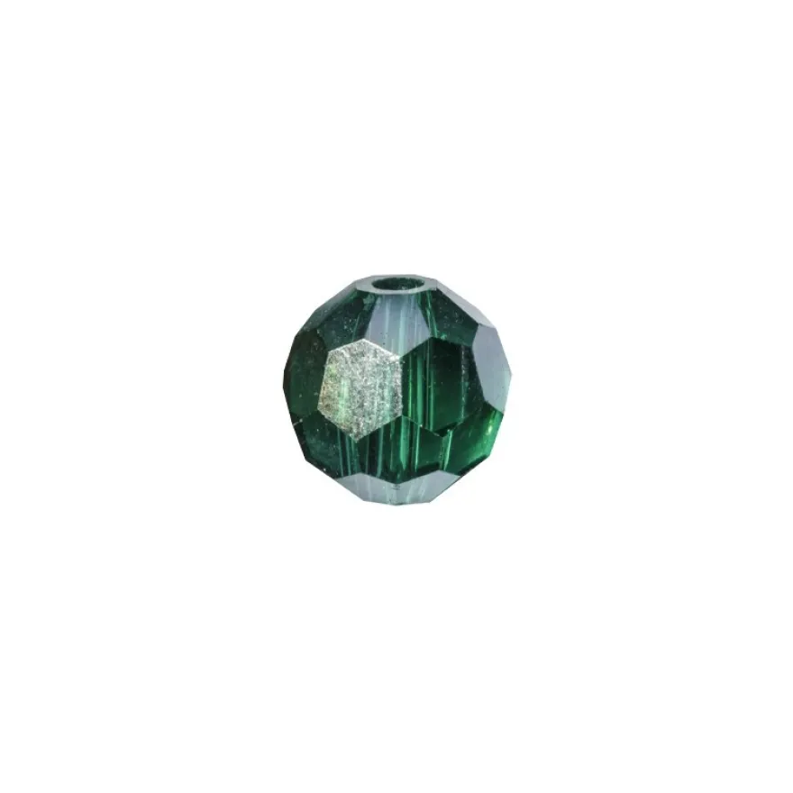 Glas-Perlen, transparent, Ø6 mm, 20 Stück, jade-irisierend