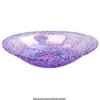 Glasschalen, oval mit Blumenrelief, 20,5cm x 13,4cm x 4,2cm, mit irisierender Oberfläche, 3 Stück