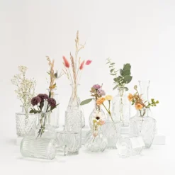 Glas-Vasen, verschiedene Designs & Größen, 14 Stück