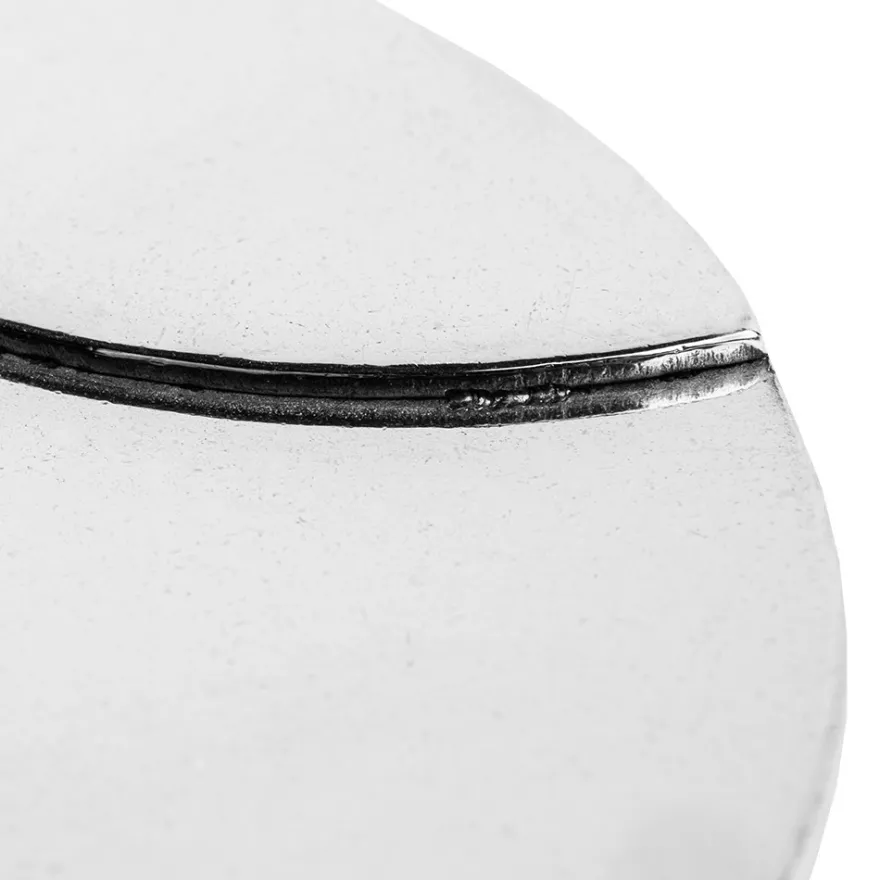 Glieder-Halskette mit Anhänger aus Edelstahl, Länge 60cm, 3mm stark, Anhänger Ø 5cm, silber
