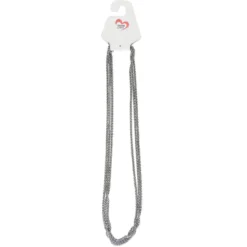 Glieder-Halsketten aus Edelstahl, 60cm lang, verlängerbar bis 70cm, Stärke: 3mm, silber, 3 Stück