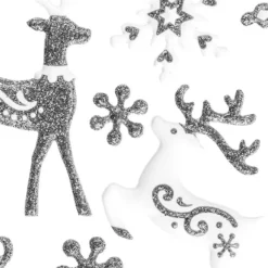 Glimmer-Relief-Sticker, Rentiere, 21cm x 14cm