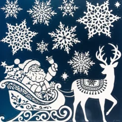 Glimmer-Relief-Sticker, Weihnachtsmann, XL 31,5x30,5 cm