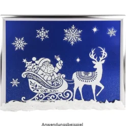 Glimmer-Relief-Sticker, Weihnachtsmann, XL 31,5x30,5 cm