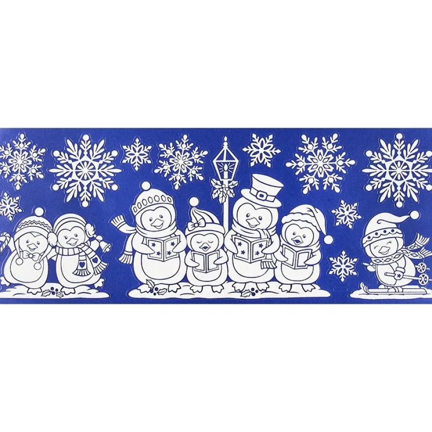Glimmer-Relief-Sticker XXL, Pinguine, 20cm x 50cm