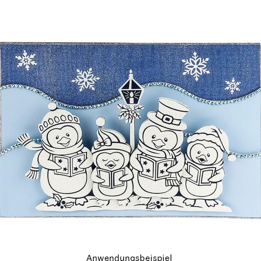 Glimmer-Relief-Sticker XXL, Pinguine, 20cm x 50cm