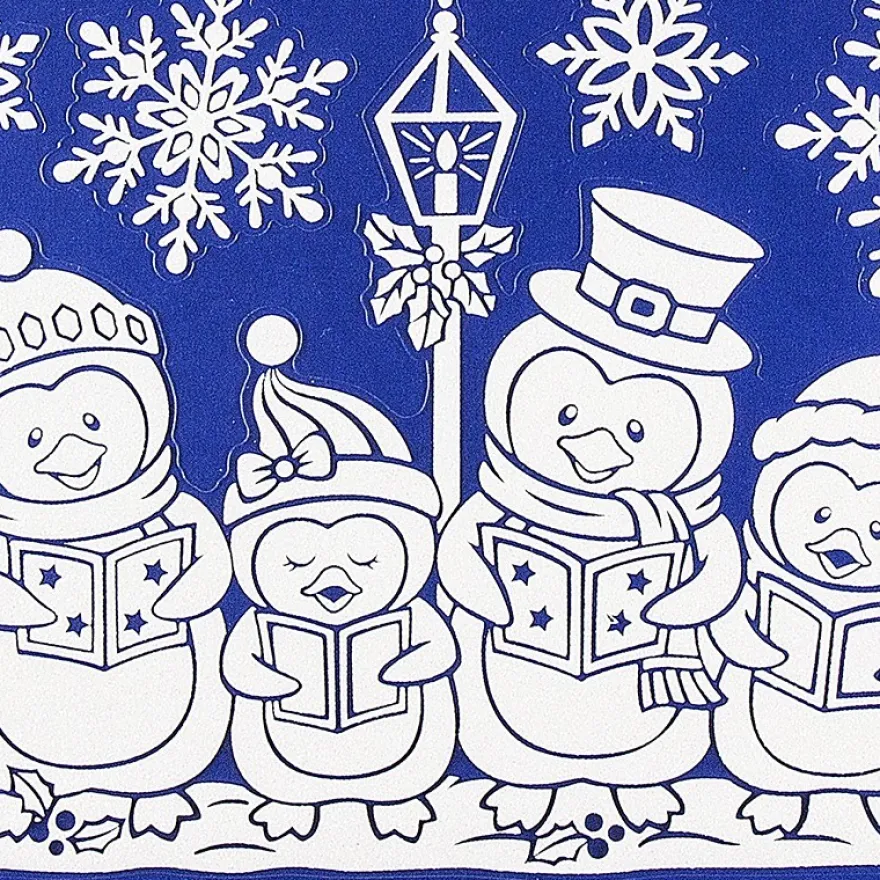 Glimmer-Relief-Sticker XXL, Pinguine, 20cm x 50cm