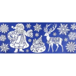 Glimmer-Relief-Sticker XXL, Weihnachtsmann 2, 20cm x 50cm