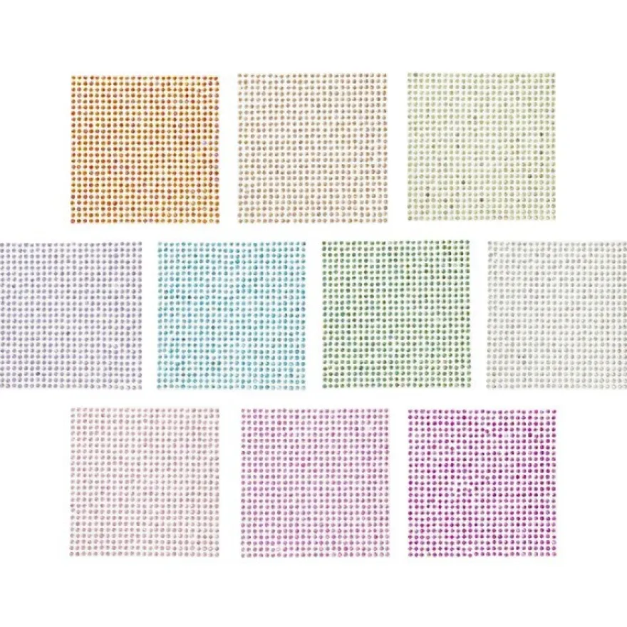 Glimmer-Strass-Bogen, Facettenschliff, selbstklebend, 3mm, 10 Stück