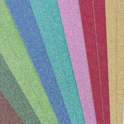 Glitter-Karton Diamantiert, DIN A4, 10 verschiedene Farben, 20 Stück