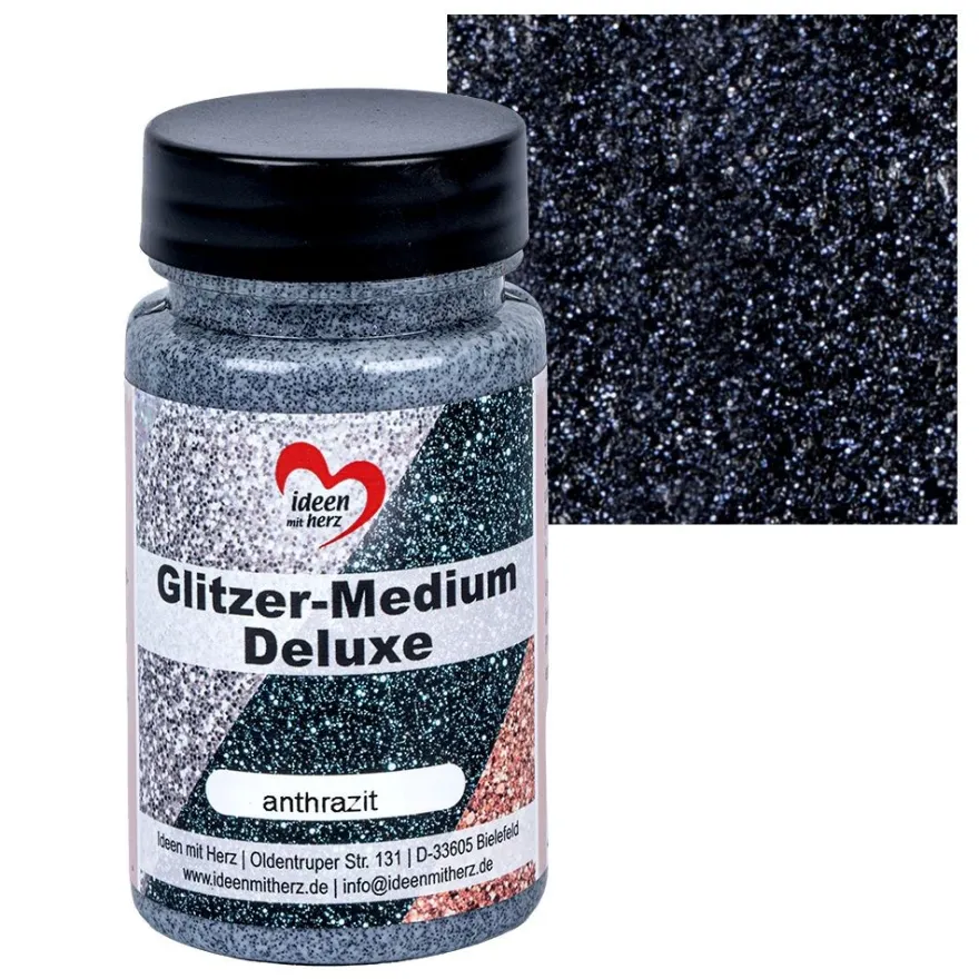 Glitzer-Medium Deluxe, anthrazit, 90ml