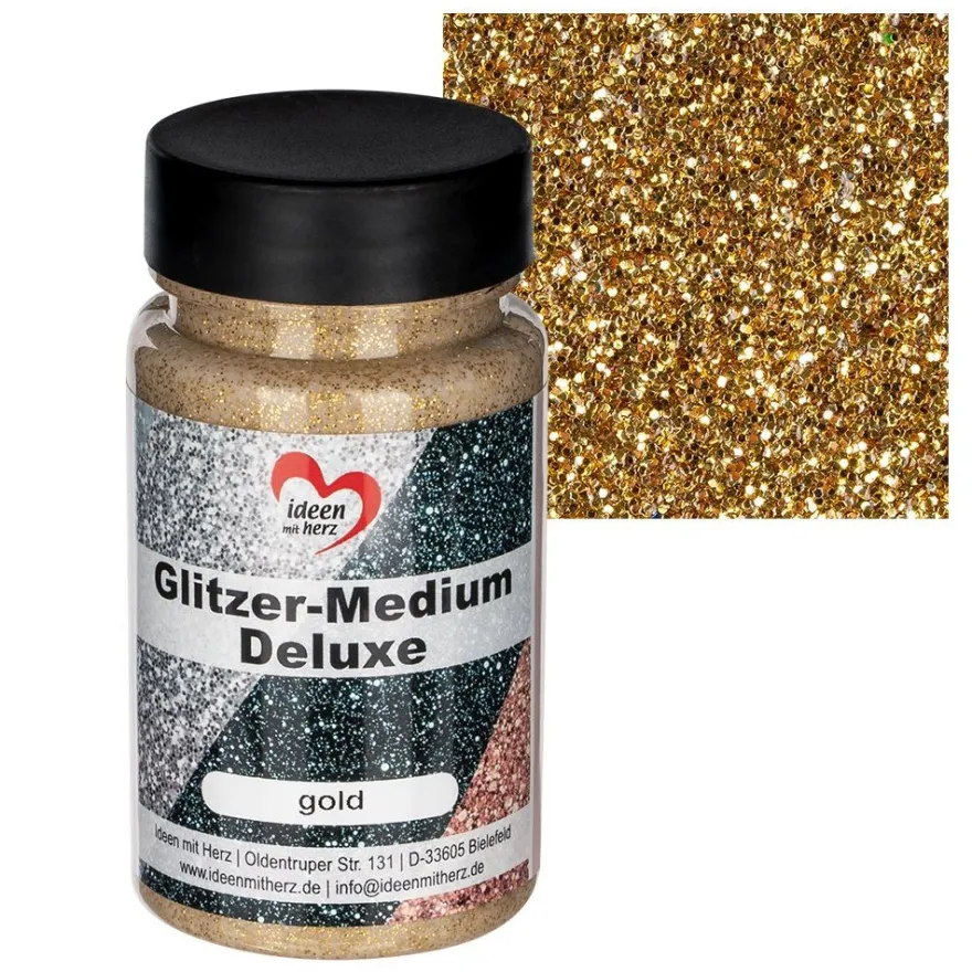 Glitzer-Medium Deluxe, gold, 90ml