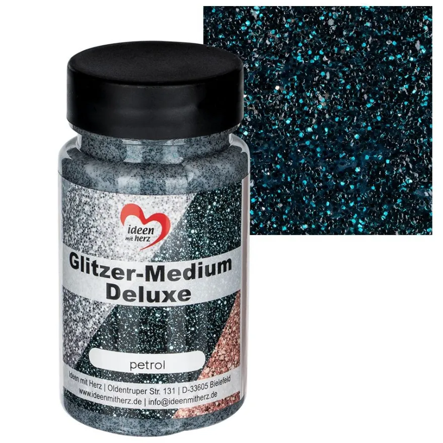 Glitzer-Medium Deluxe, petrol, 90ml