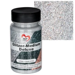 Glitzer-Medium Deluxe, silber-irisierend, 90ml