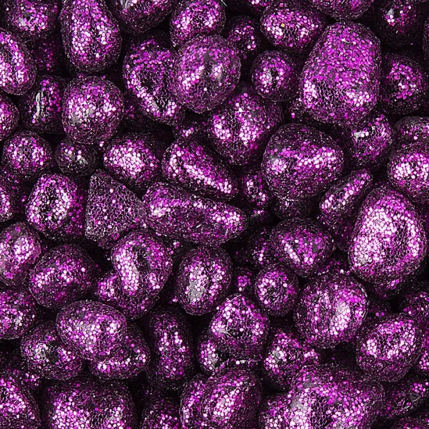 Glitzernuggets aus Glas, violett, 2mm bis 7mm, 260g