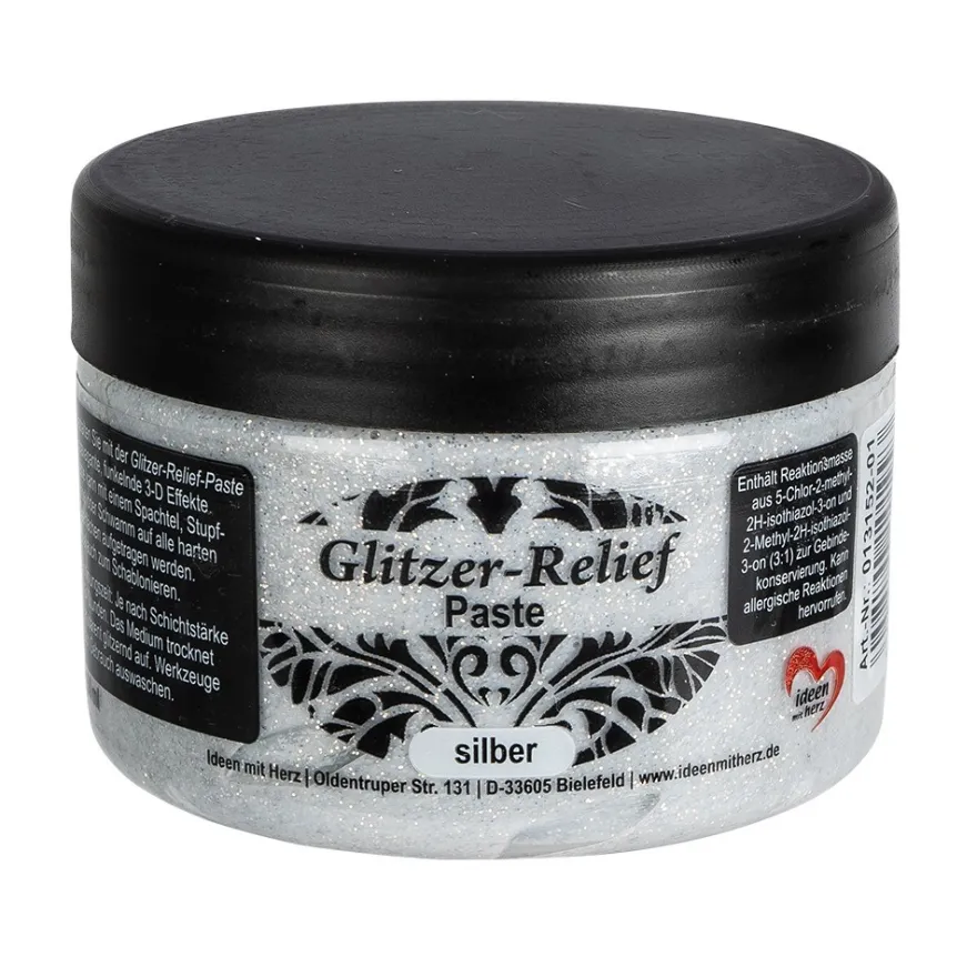 Glitzer-Relief-Paste, 150ml, silber