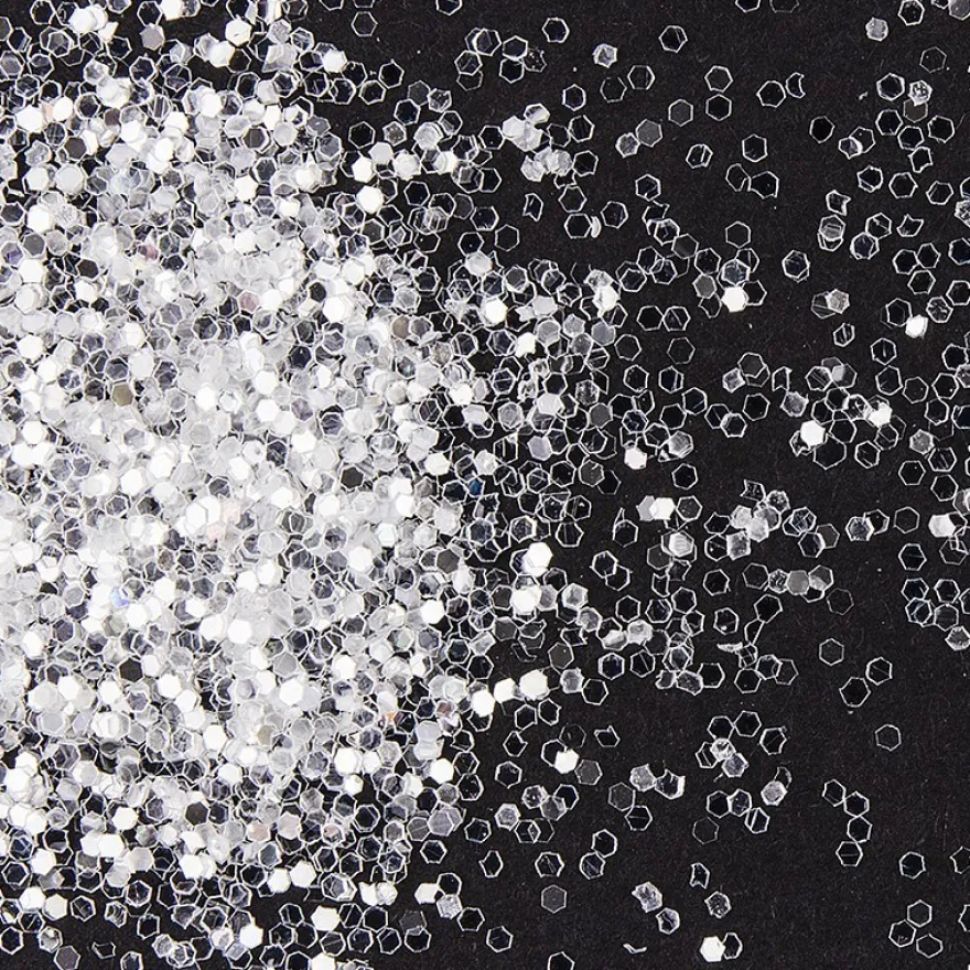 Glitzer-Schnee, Streu-Deko, 15g, weiß/silber