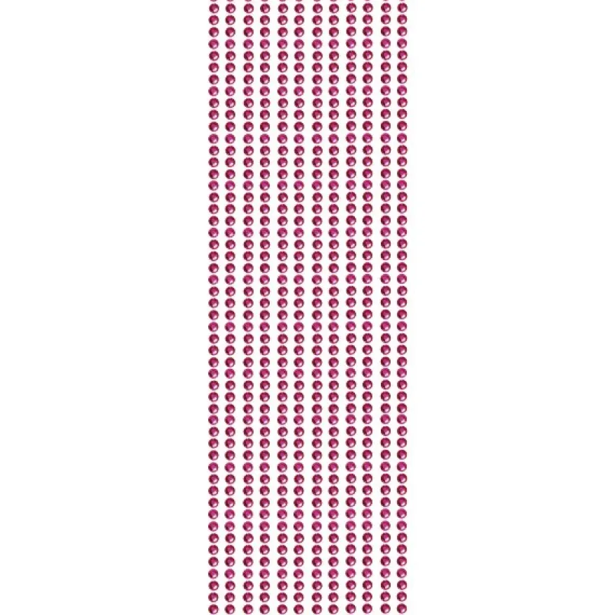 Glitzerstein-Bordüren, selbstklebend, Ø4mm, 29cm, 12 Stk., fuchsia