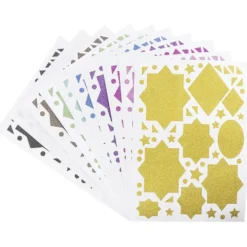 Glitzer-Sticker, Ornamente und Rahmen 5, DIN A4, 10 Farben, 10 Bogen