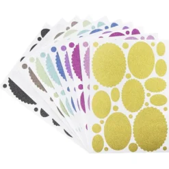 Glitzer-Sticker, Ornamente und Rahmen 1, DIN A4, 10 Farben, 10 Bogen