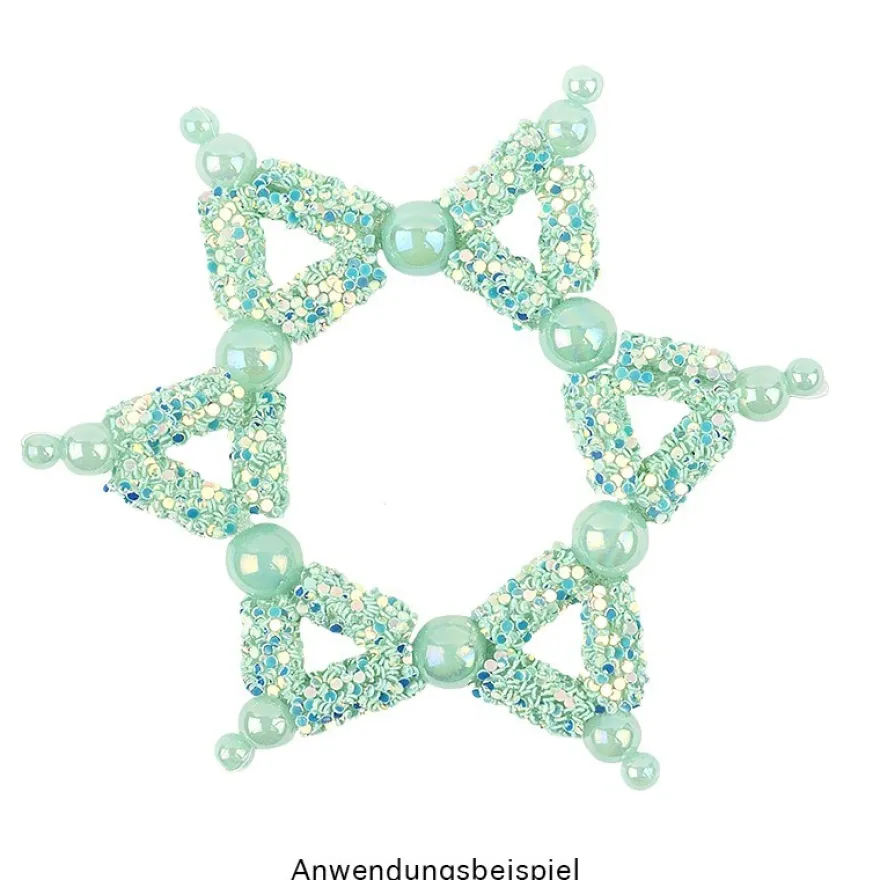 Glitzer-Tubes, flexibel, 10cm lang, Ø 0,5cm, mint, irisierend, 12 Stück