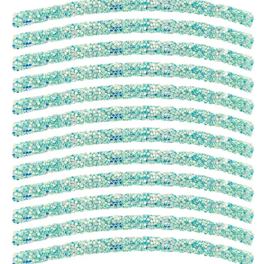 Glitzer-Tubes, flexibel, 10cm lang, Ø 0,5cm, mint, irisierend, 12 Stück