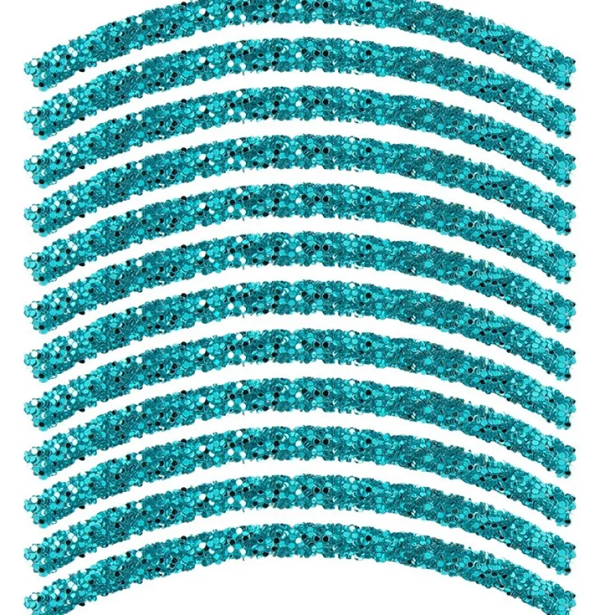Glitzer-Tubes, flexibel, 10cm lang, Ø 0,5cm, türkis, 12 Stück