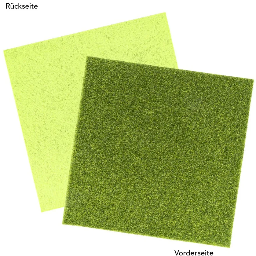 Grasmatten, 20cm x 20cm, 4mm hoch, grün, 5 Stück