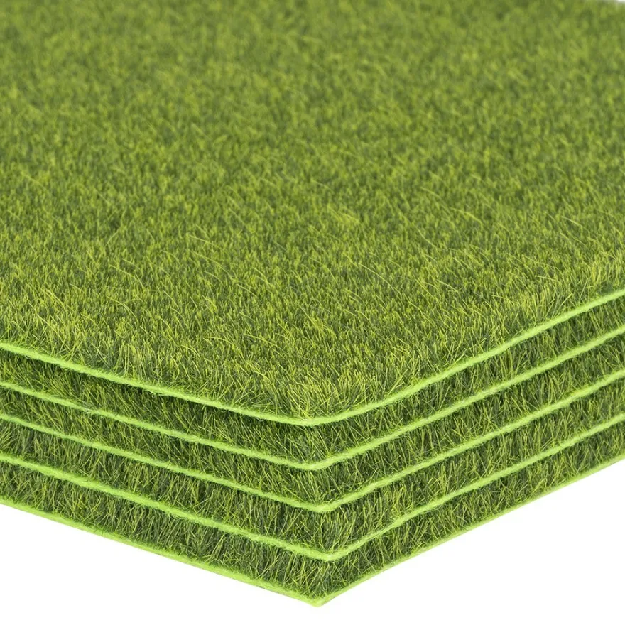Grasmatten, 20cm x 20cm, 4mm hoch, grün, 5 Stück