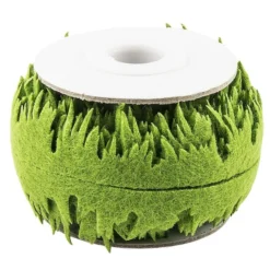 Gras-Zierband aus Filz, 2x 2m lang, 15mm breit, olivgrün