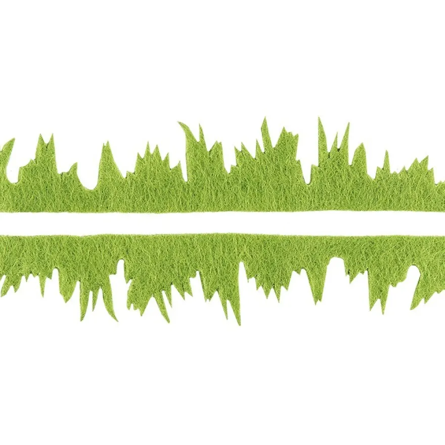 Gras-Zierband aus Filz, 2x 2m lang, 15mm breit, olivgrün
