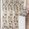 Gravur-Stickerbogen, Kunstvolle Bordüren, 10cm x 23cm, tranparent/gold, 10 Bogen