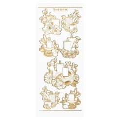Gravur-Stickerbogen, Ostern, transparent/gold, 10 Bogen
