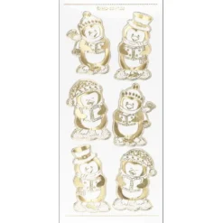 Gravur-Stickerbogen, Winter/Weihnachten, 10cm x 23cm, transparent/gold, 10 Bogen