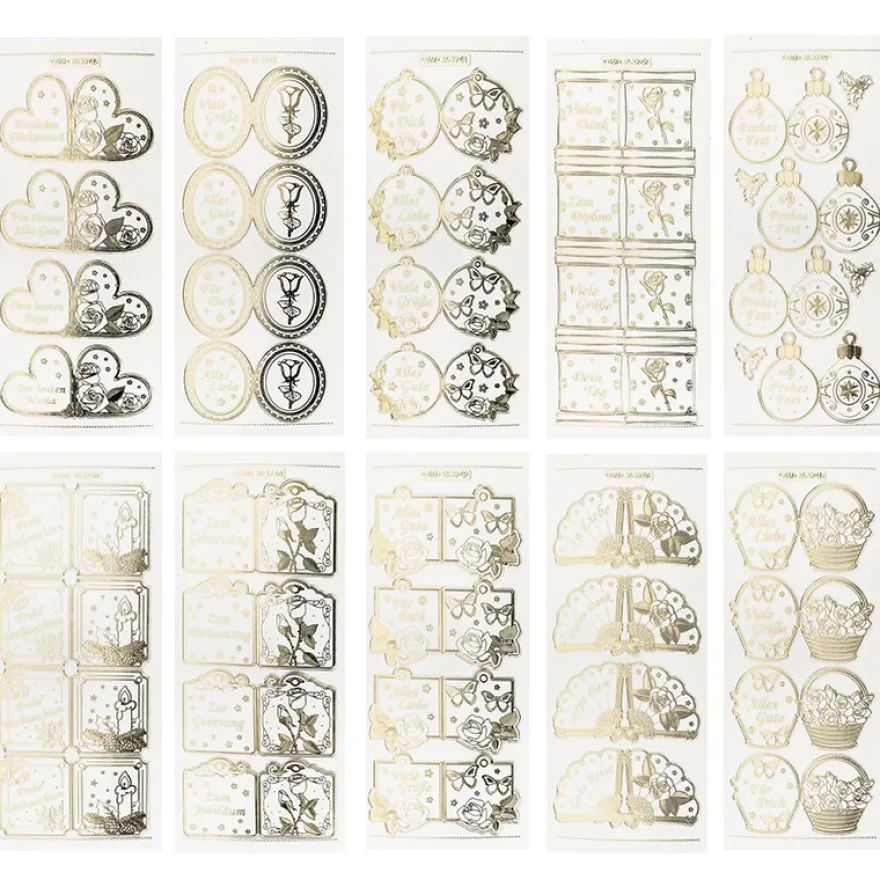 Gravur-Sticker, 40 Doppel-Grußornamente