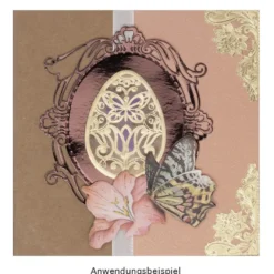 Gravur-Sticker, Eck-Ornamente, transparent/gold, 10 Bogen