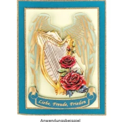 Gravur-Sticker, Engel & Engelsflügel, transparent/gold, 10 Bogen