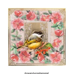 Gravur-Sticker, Hintergründe & Spitzendeckchen, transparent/gold, 10 Bogen