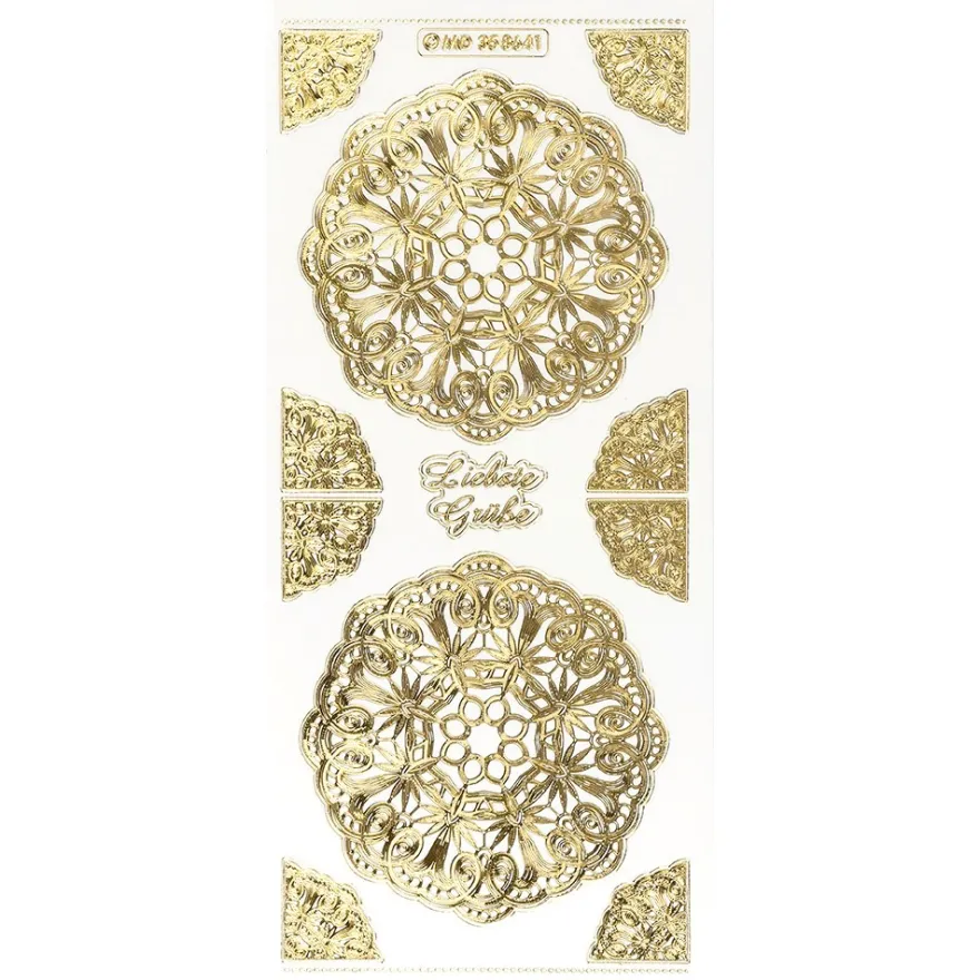 Gravur-Sticker, Mandalas, transparent/gold, 10 Bogen